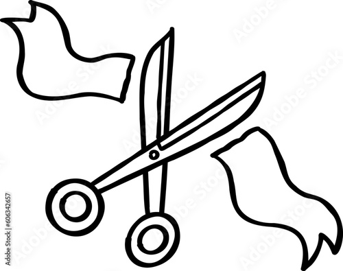 Doodle Scissors Or Ribbon-Cutting Ceremony 