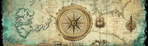 Vintage compass background created using generative AI tools