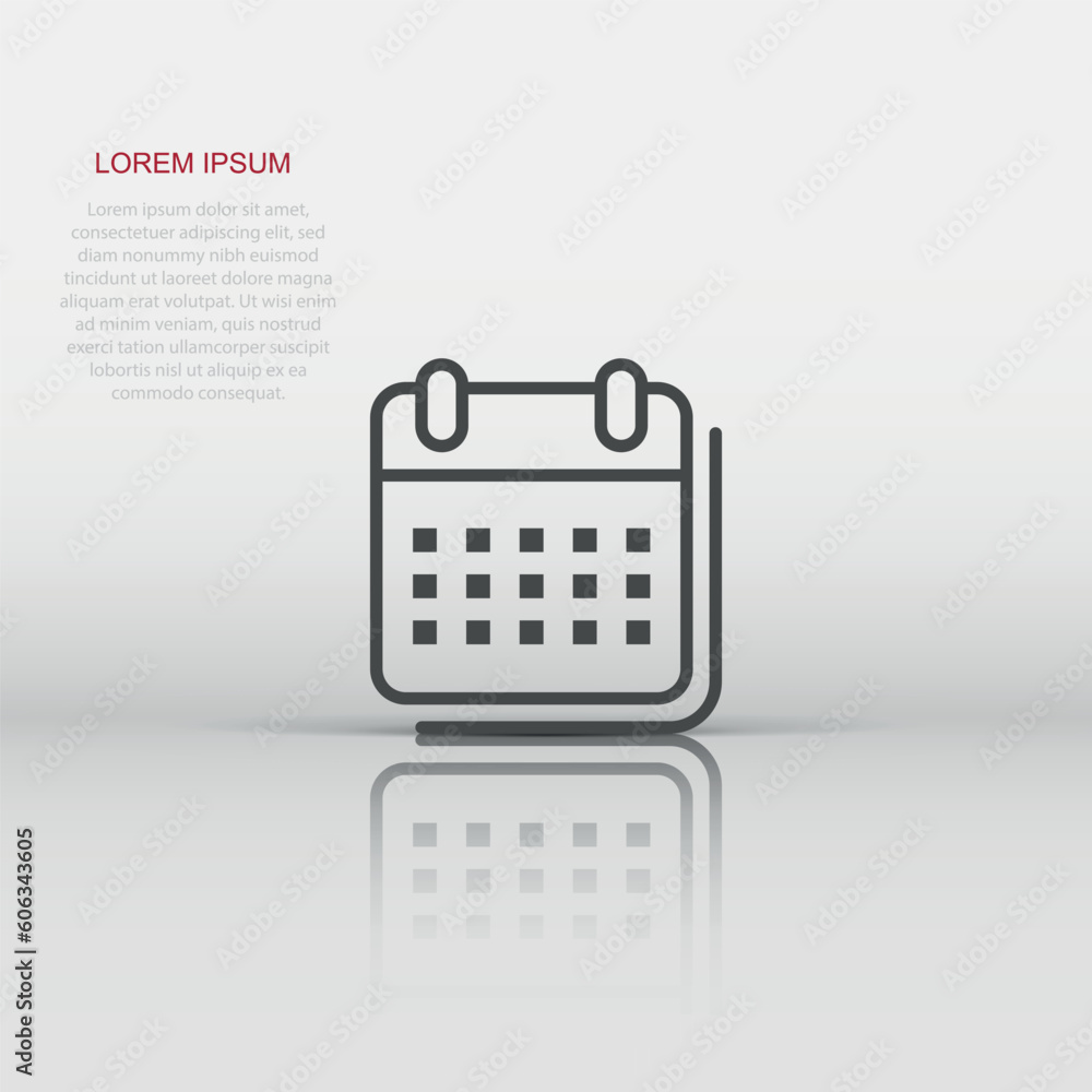 Calendar organizer icon in flat style. Appointment event vector illustration on white isolated background. Month deadline business concept. Calendar organizer icon in flat style. Appointment event vector illustration on white isolated background. Month deadline business concept.