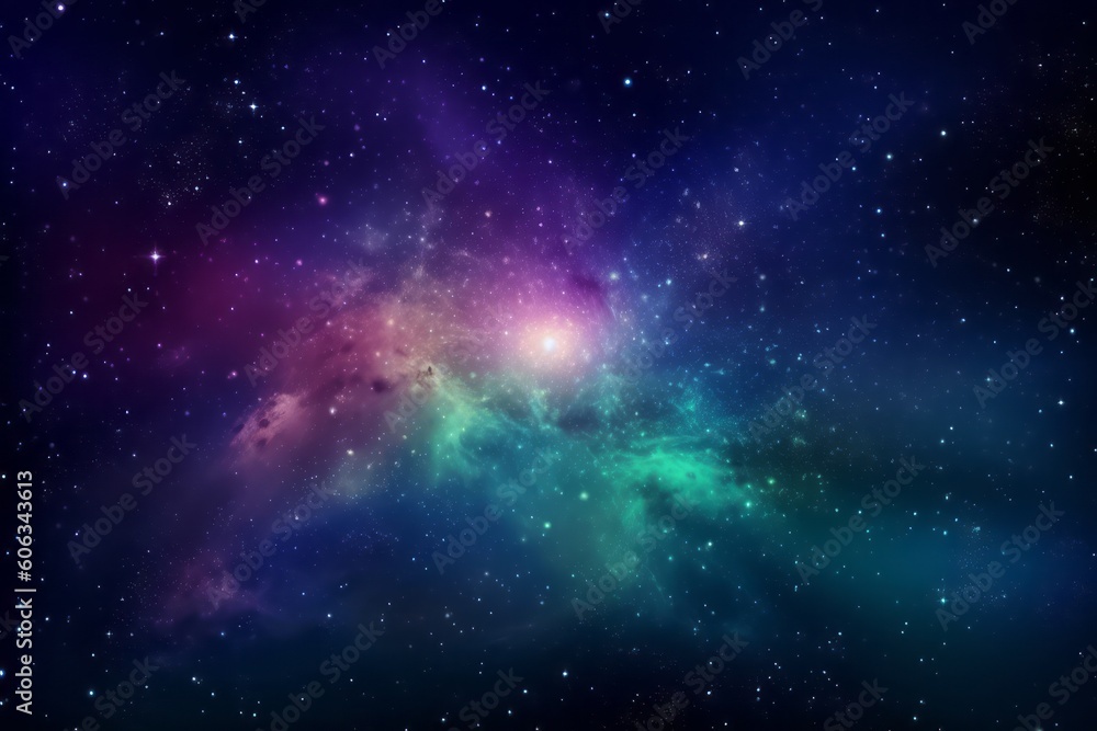 Fototapeta premium A galaxy with a purple and blue background with stars. Generative AI