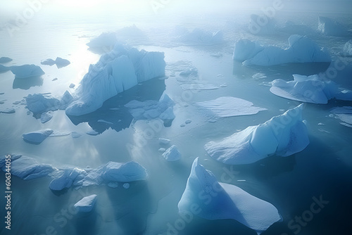 Aerial view of impressive iceberg, Generative AI © spreephoto
