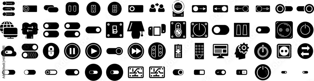 Set Of Switch Icons Isolated Silhouette Solid Icon With Control, Switch, Design, Technology, Off, Icon, Button Infographic Simple Vector Illustration Logo Set Of Switch Icons Isolated Silhouette Solid Icon With Control, Switch, Design, Technology, Off, Icon, Button Infographic Simple Vector Illustration Logo
