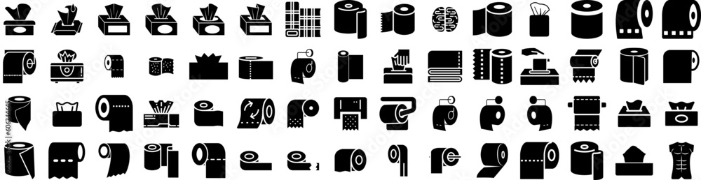 Set Of Tissue Icons Isolated Silhouette Solid Icon With White, Box, Tissue, Paper, Vector, Clean, Design Infographic Simple Vector Illustration Logo Set Of Tissue Icons Isolated Silhouette Solid Icon With White, Box, Tissue, Paper, Vector, Clean, Design Infographic Simple Vector Illustration Logo