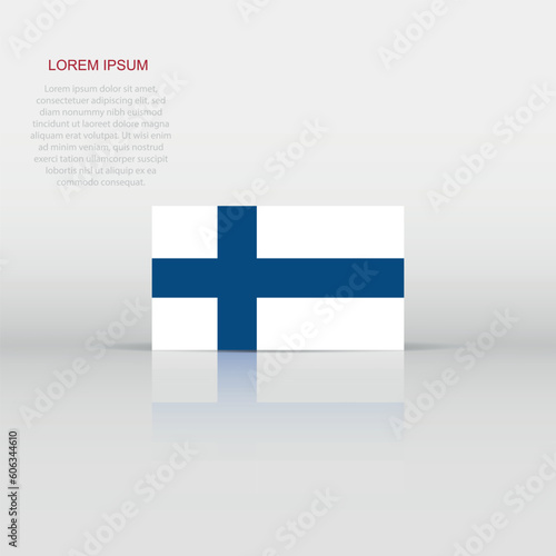 Finland flag icon in flat style. National sign vector illustration. Politic business concept.