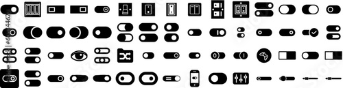Set Of Toggle Icons Isolated Silhouette Solid Icon With Design, Switch, Slider, Button, Isolated, Toggle, Illustration Infographic Simple Vector Illustration Logo