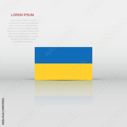 Ukraine flag icon in flat style. National sign vector illustration. Politic business concept.