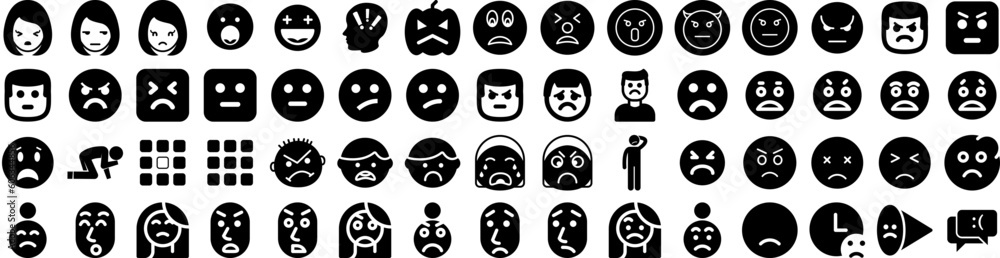 Set Of Upset Icons Isolated Silhouette Solid Icon With Problem, Female, Unhappy, Woman, Person, Upset, Young Infographic Simple Vector Illustration Logo Set Of Upset Icons Isolated Silhouette Solid Icon With Problem, Female, Unhappy, Woman, Person, Upset, Young Infographic Simple Vector Illustration Logo