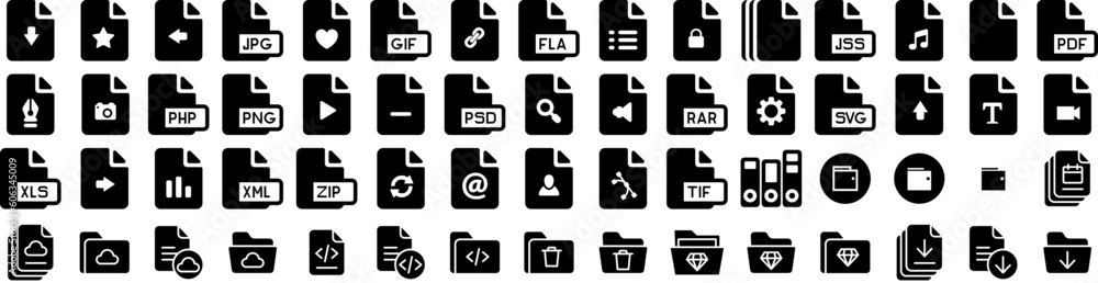 Set Of Archive Icons Isolated Silhouette Solid Icon With Storage, Document, Data, File, Business, Archive, Office Infographic Simple Vector Illustration Logo Set Of Archive Icons Isolated Silhouette Solid Icon With Storage, Document, Data, File, Business, Archive, Office Infographic Simple Vector Illustration Logo