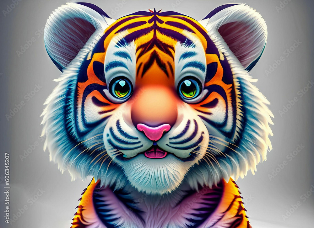 Naklejka premium Angry tiger,Sumatran tiger (Panthera tigris sumatrae) beautiful animal and his portrait