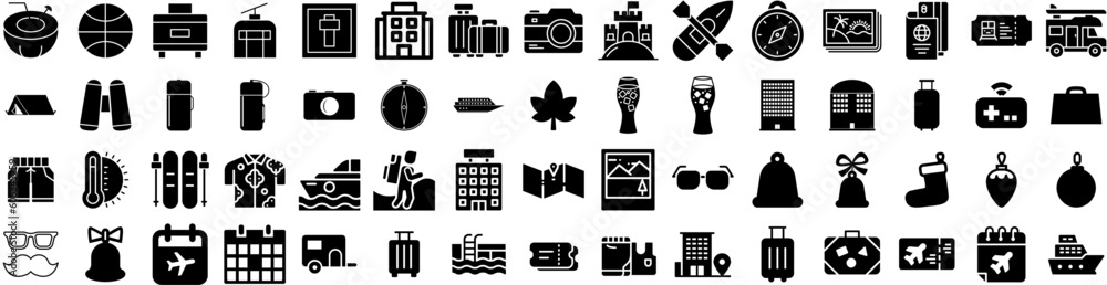 Set Of Holiday Icons Isolated Silhouette Solid Icon With Holiday, Card, Christmas, Happy, Winter, Decoration, Merry Infographic Simple Vector Illustration Logo Set Of Holiday Icons Isolated Silhouette Solid Icon With Holiday, Card, Christmas, Happy, Winter, Decoration, Merry Infographic Simple Vector Illustration Logo
