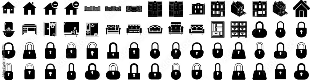 Set Of House Icons Isolated Silhouette Solid Icon With Property, Home, Estate, Residential, Building, House, Architecture Infographic Simple Vector Illustration Logo Set Of House Icons Isolated Silhouette Solid Icon With Property, Home, Estate, Residential, Building, House, Architecture Infographic Simple Vector Illustration Logo