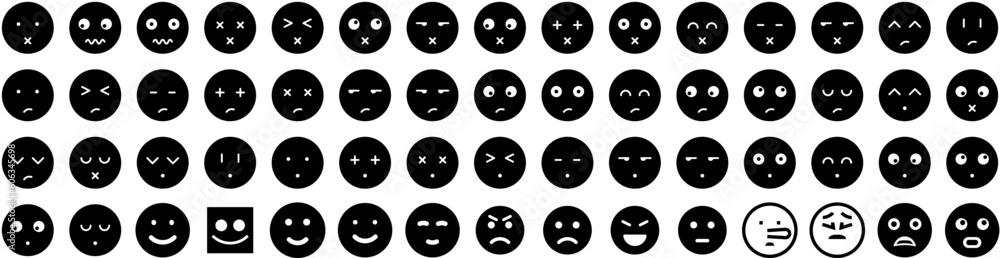 Set Of Emoticon Icons Isolated Silhouette Solid Icon With Symbol, Emoticon, Icon, Face, Sign, Vector, Set Infographic Simple Vector Illustration Logo Set Of Emoticon Icons Isolated Silhouette Solid Icon With Symbol, Emoticon, Icon, Face, Sign, Vector, Set Infographic Simple Vector Illustration Logo