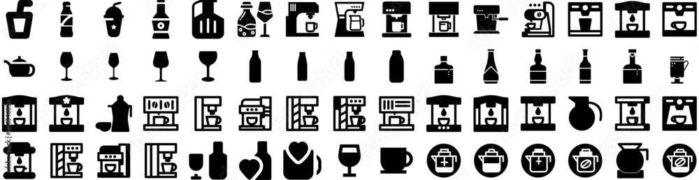 Set Of Beverage Icons Isolated Silhouette Solid Icon With Glass, Cocktail, Drink, Juice, Food, Fruit, Beverage Infographic Simple Vector Illustration Logo Set Of Beverage Icons Isolated Silhouette Solid Icon With Glass, Cocktail, Drink, Juice, Food, Fruit, Beverage Infographic Simple Vector Illustration Logo