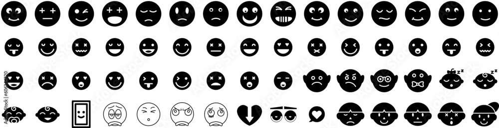 Set Of Emotion Icons Isolated Silhouette Solid Icon With Emotion, Smile, Happy, Face, Fun, Sad, Expression Infographic Simple Vector Illustration Logo Set Of Emotion Icons Isolated Silhouette Solid Icon With Emotion, Smile, Happy, Face, Fun, Sad, Expression Infographic Simple Vector Illustration Logo