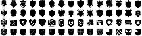 Set Of Shield Icons Isolated Silhouette Solid Icon With Security, Shield, Protection, Sign, Protect, Design, Symbol Infographic Simple Vector Illustration Logo