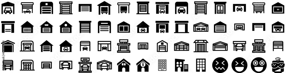 Set Of House Icons Isolated Silhouette Solid Icon With Home, Building, Property, Estate, Residential, Architecture, House Infographic Simple Vector Illustration Logo