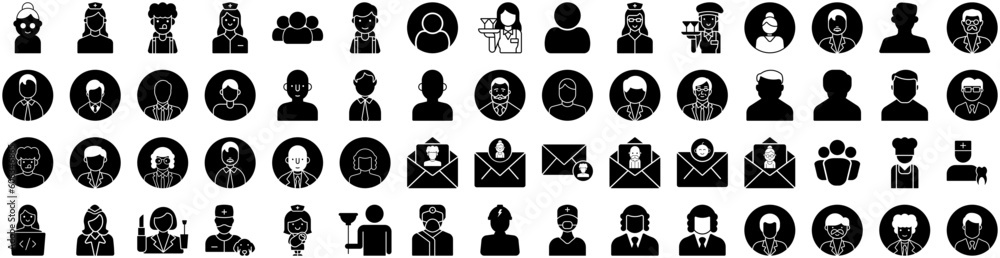 Set Of Person Icons Isolated Silhouette Solid Icon With Female, Office, Team, Business, People, Person, Group Infographic Simple Vector Illustration Logo Set Of Person Icons Isolated Silhouette Solid Icon With Female, Office, Team, Business, People, Person, Group Infographic Simple Vector Illustration Logo