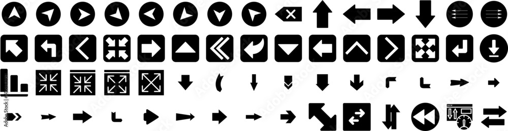 Set Of Arrows Icons Isolated Silhouette Solid Icon With Sign, Symbol, Set, Arrow, Vector, Design, Collection Infographic Simple Vector Illustration Logo Set Of Arrows Icons Isolated Silhouette Solid Icon With Sign, Symbol, Set, Arrow, Vector, Design, Collection Infographic Simple Vector Illustration Logo