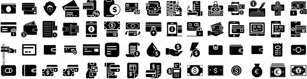 Set Of Payment Icons Isolated Silhouette Solid Icon With Finance, Business, Payment, Smartphone, Money, Mobile, Phone Infographic Simple Vector Illustration Logo Set Of Payment Icons Isolated Silhouette Solid Icon With Finance, Business, Payment, Smartphone, Money, Mobile, Phone Infographic Simple Vector Illustration Logo