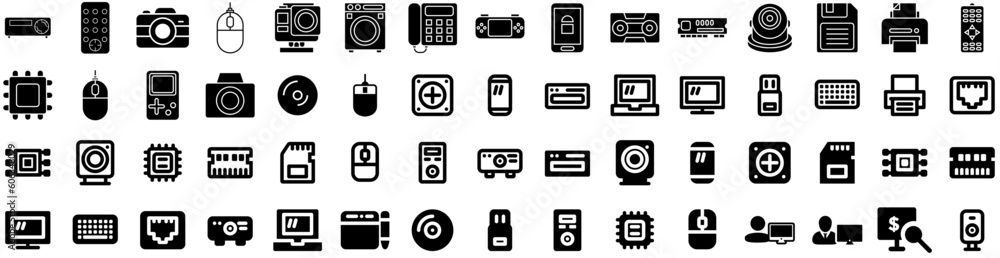 Set Of Technology Icons Isolated Silhouette Solid Icon With Digital, Future, Technology, Concept, Network, Data, Abstract Infographic Simple Vector Illustration Logo Set Of Technology Icons Isolated Silhouette Solid Icon With Digital, Future, Technology, Concept, Network, Data, Abstract Infographic Simple Vector Illustration Logo