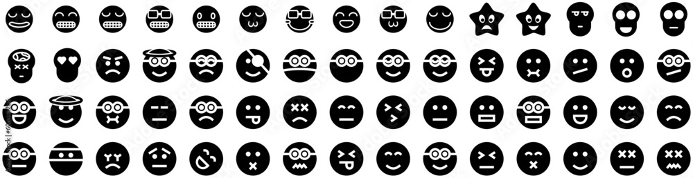 Set Of Emoticon Icons Isolated Silhouette Solid Icon With Sign, Set, Face, Vector, Symbol, Icon, Emoticon Infographic Simple Vector Illustration Logo Set Of Emoticon Icons Isolated Silhouette Solid Icon With Sign, Set, Face, Vector, Symbol, Icon, Emoticon Infographic Simple Vector Illustration Logo