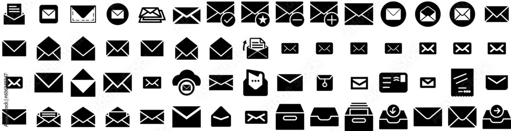 Set Of Envelope Icons Isolated Silhouette Solid Icon With Message, Envelope, Vector, Paper, Letter, Blank, Isolated Infographic Simple Vector Illustration Logo Set Of Envelope Icons Isolated Silhouette Solid Icon With Message, Envelope, Vector, Paper, Letter, Blank, Isolated Infographic Simple Vector Illustration Logo