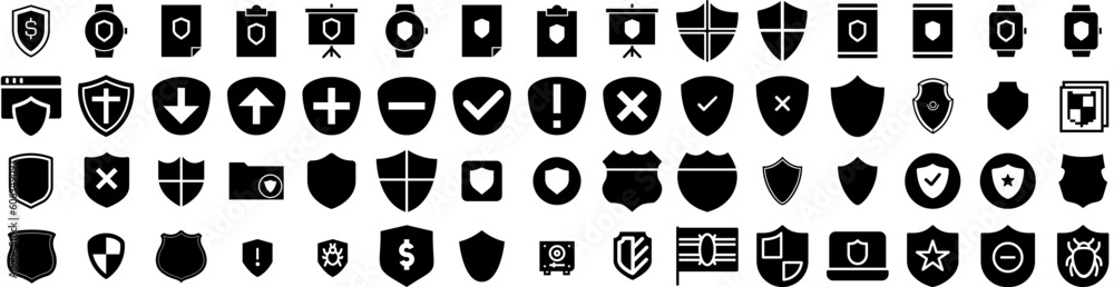 Set Of Shield Icons Isolated Silhouette Solid Icon With Design, Sign, Symbol, Protect, Protection, Security, Shield Infographic Simple Vector Illustration Logo Set Of Shield Icons Isolated Silhouette Solid Icon With Design, Sign, Symbol, Protect, Protection, Security, Shield Infographic Simple Vector Illustration Logo