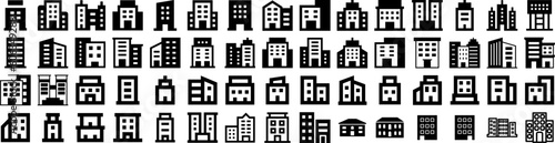 Set Of Apartments Icons Isolated Silhouette Solid Icon With Estate  Architecture  Home  Modern  House  Apartment  Residential Infographic Simple Vector Illustration Logo