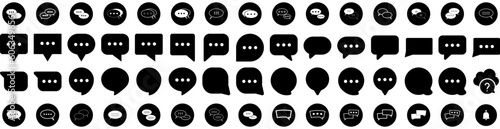 Set Of Chatting Icons Isolated Silhouette Solid Icon With Conversation, Communication, Message, Web, Chat, Symbol, Speech Infographic Simple Vector Illustration Logo
