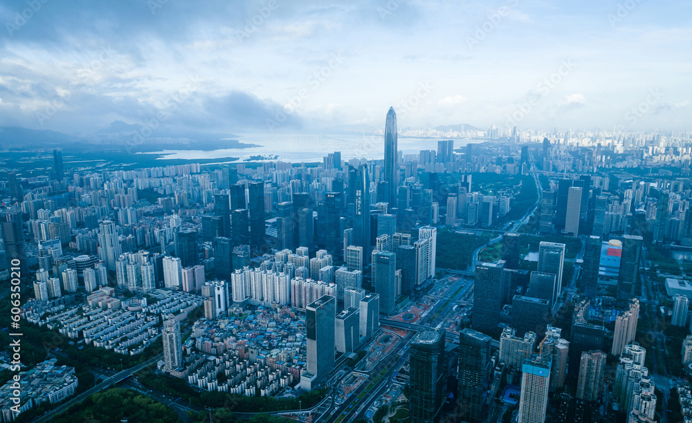 Aerial view of landscape in shenzhen city, China