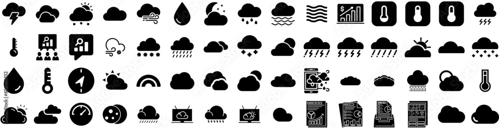 Set Of Forecast Icons Isolated Silhouette Solid Icon With Weather, Forecast, Design, Cloud, Set, Symbol, Vector Infographic Simple Vector Illustration Logo Set Of Forecast Icons Isolated Silhouette Solid Icon With Weather, Forecast, Design, Cloud, Set, Symbol, Vector Infographic Simple Vector Illustration Logo