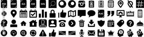 Set Of Multiple Icons Isolated Silhouette Solid Icon With Concept, Multiple, Background, Symbol, Medicine, Vector, Technology Infographic Simple Vector Illustration Logo
