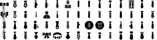 Set Of Necktie Icons Isolated Silhouette Solid Icon With Clothes, Tie, Background, Isolated, Fashion, Necktie, Business Infographic Simple Vector Illustration Logo photo