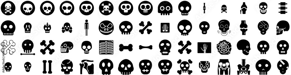 Set Of Skeleton Icons Isolated Silhouette Solid Icon With Skull, Illustration, Skeleton, Human, Vector, Death, Halloween Infographic Simple Vector Illustration Logo Set Of Skeleton Icons Isolated Silhouette Solid Icon With Skull, Illustration, Skeleton, Human, Vector, Death, Halloween Infographic Simple Vector Illustration Logo