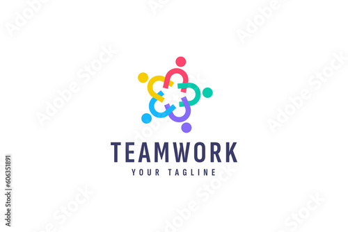 teamwork company logo vector icon illustration