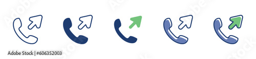 outgoing phone call icon vector simple design
