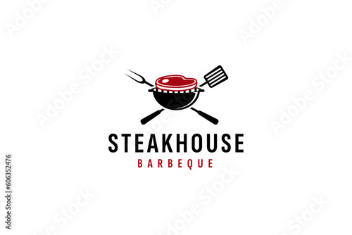 steak house logo vector icon illustration