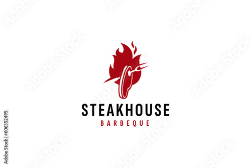 steak house logo vector icon illustration