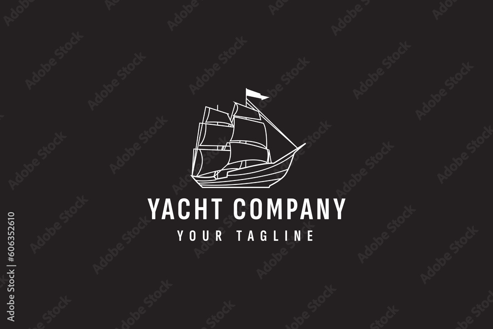 yacht logo vector icon illustration