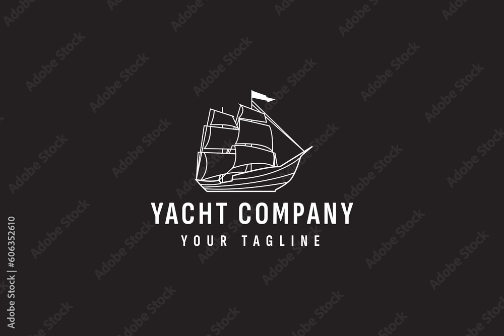 yacht logo vector icon illustration yacht logo vector icon illustration