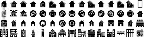 Set Of Architecture Icons Isolated Silhouette Solid Icon With Architecture  Construction  Design  Building  Structure  Modern  Background Infographic Simple Vector Illustration Logo