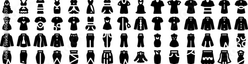 Set Of Clothes Icons Isolated Silhouette Solid Icon With Fashion  Fabric  Clothes  Cloth  Style  Clothing  Background Infographic Simple Vector Illustration Logo