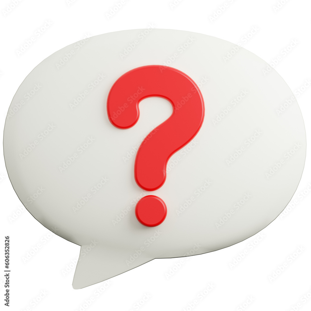 red question mark chatting 3d icon red question mark chatting 3d icon