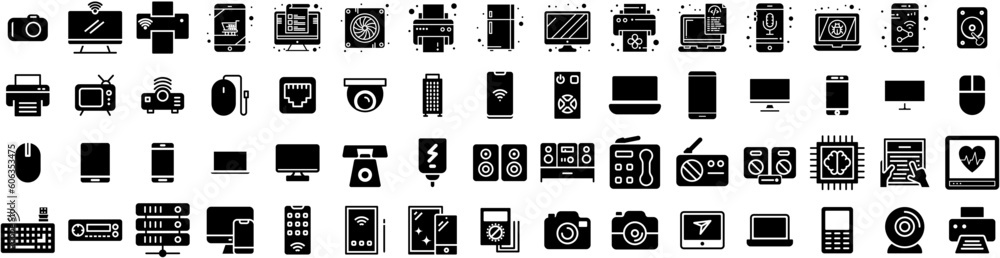 Set Of Device Icons Isolated Silhouette Solid Icon With Tablet, Phone, Digital, Technology, Screen, Computer, Mobile Infographic Simple Vector Illustration Logo Set Of Device Icons Isolated Silhouette Solid Icon With Tablet, Phone, Digital, Technology, Screen, Computer, Mobile Infographic Simple Vector Illustration Logo