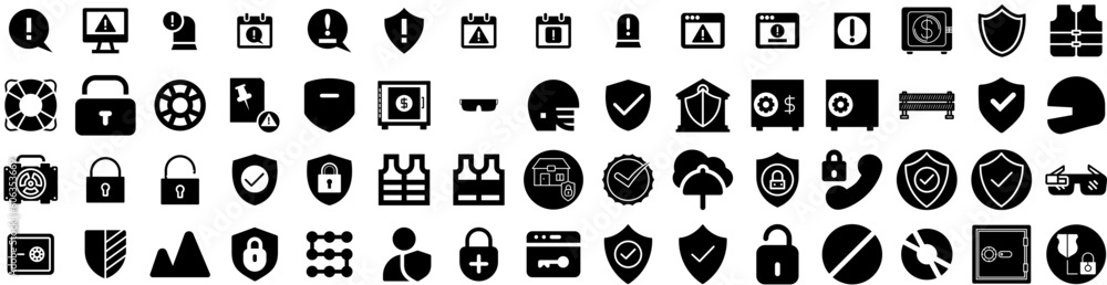 Set Of Safety Icons Isolated Silhouette Solid Icon With Safety, Health, Industry, Security, Protection, Work, Safe Infographic Simple Vector Illustration Logo Set Of Safety Icons Isolated Silhouette Solid Icon With Safety, Health, Industry, Security, Protection, Work, Safe Infographic Simple Vector Illustration Logo