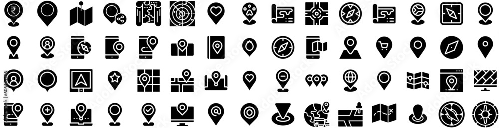 Set Of Location Icons Isolated Silhouette Solid Icon With Place, Icon, Pin, Sign, Symbol, Design, Location Infographic Simple Vector Illustration Logo Set Of Location Icons Isolated Silhouette Solid Icon With Place, Icon, Pin, Sign, Symbol, Design, Location Infographic Simple Vector Illustration Logo