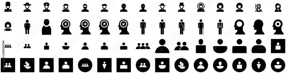 Set Of Person Icons Isolated Silhouette Solid Icon With Business, Office, Group, Person, Team, Female, People Infographic Simple Vector Illustration Logo Set Of Person Icons Isolated Silhouette Solid Icon With Business, Office, Group, Person, Team, Female, People Infographic Simple Vector Illustration Logo
