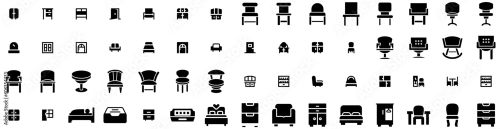 Set Of Furniture Icons Isolated Silhouette Solid Icon With Home, Room, Furniture, Interior, Table, Design, Living Infographic Simple Vector Illustration Logo Set Of Furniture Icons Isolated Silhouette Solid Icon With Home, Room, Furniture, Interior, Table, Design, Living Infographic Simple Vector Illustration Logo