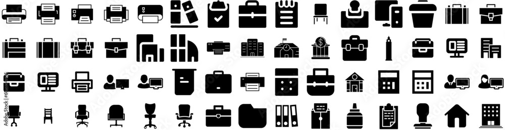 Set Of Office Icons Isolated Silhouette Solid Icon With Business, Work, Computer, Office, Table, Desk, Modern Infographic Simple Vector Illustration Logo Set Of Office Icons Isolated Silhouette Solid Icon With Business, Work, Computer, Office, Table, Desk, Modern Infographic Simple Vector Illustration Logo