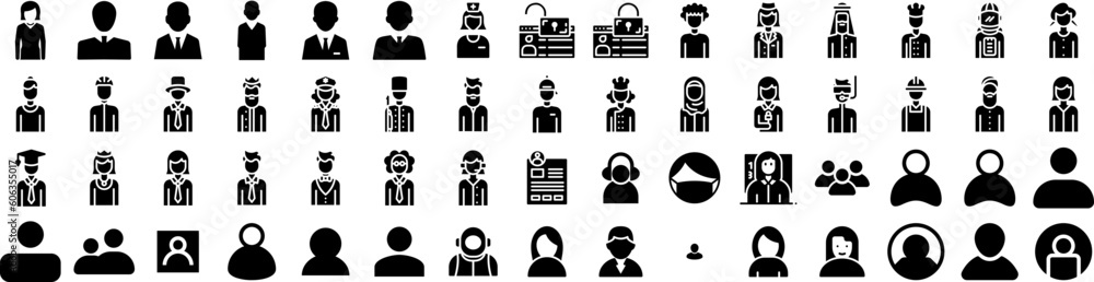 Set Of Avatar Icons Isolated Silhouette Solid Icon With Person, Man, Human, Illustration, Male, People, Avatar Infographic Simple Vector Illustration Logo Set Of Avatar Icons Isolated Silhouette Solid Icon With Person, Man, Human, Illustration, Male, People, Avatar Infographic Simple Vector Illustration Logo
